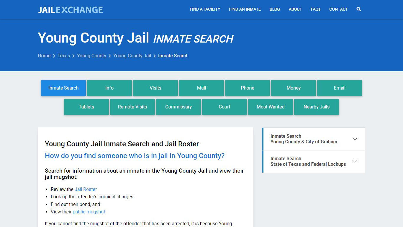 Inmate Search: Roster & Mugshots - Young County Jail, TX