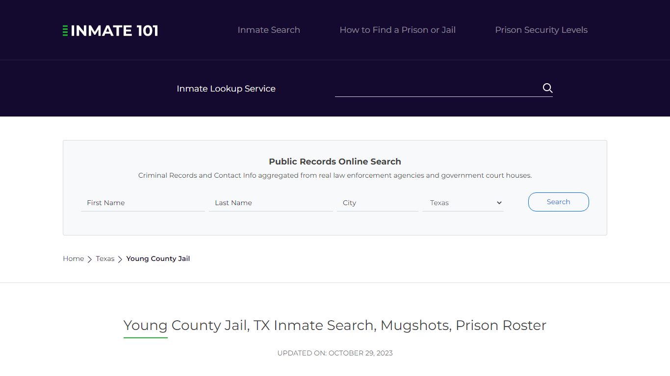 Young County Jail, TX Inmate Search, Mugshots, Prison Roster